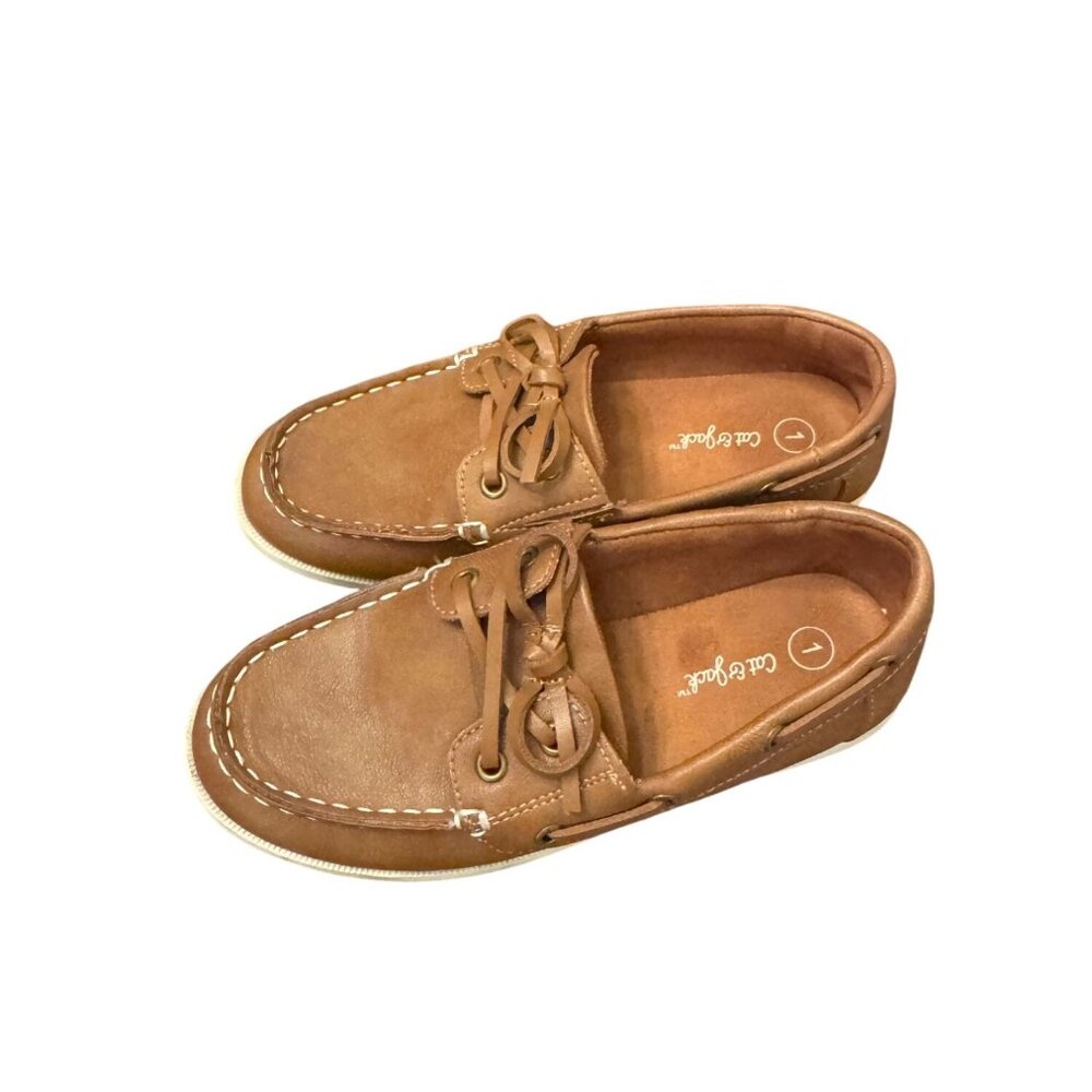 Cat and Jack boy's tan slip on shoes size 1
